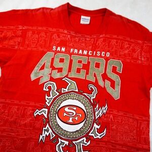 Rare Vintage San Francisco 49ers Egyptian Mendez Surf Club NFL Football T-Shirt